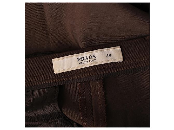 Prada braune Stretch-Ausgestellte Hose - Ansicht 8