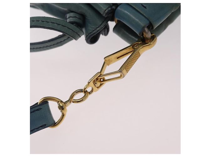 Borsa a Mano Miu Miu Matelassé Vitellolux 2way Verde Oro Auth 202508V D'oro - vista 20