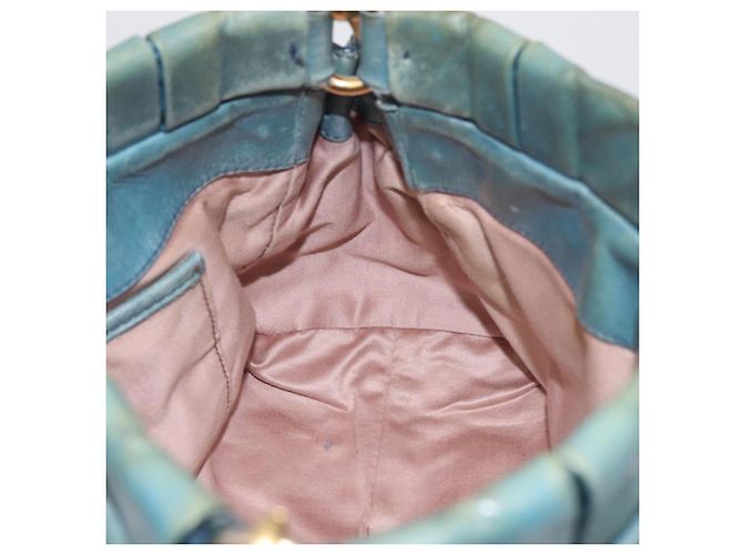 Borsa a Mano Miu Miu Matelassé Vitellolux 2way Verde Oro Auth 202508V D'oro - vista 23