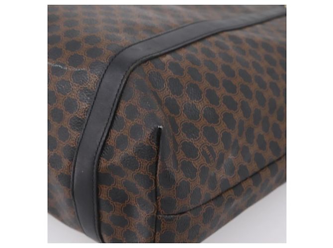 Céline Borsa Tote CELINE Macadam Canvas PVC Pelle Nero Oro Auth 206804 D'oro - vista 10