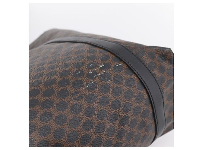 Céline Borsa Tote CELINE Macadam Canvas PVC Pelle Nero Oro Auth 206804 D'oro - vista 14