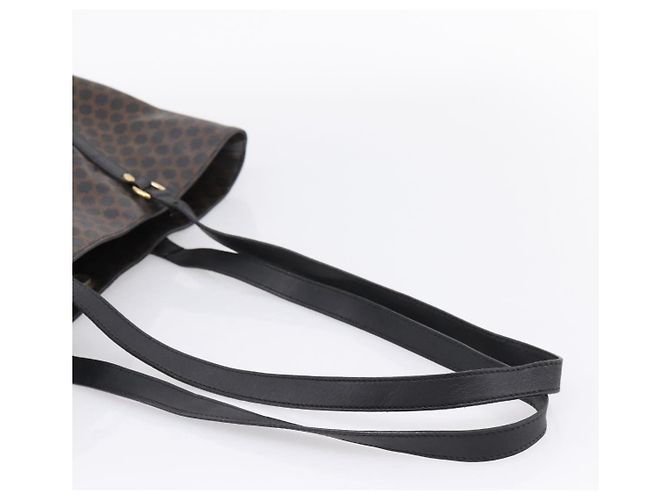 Céline Borsa Tote CELINE Macadam Canvas PVC Pelle Nero Oro Auth 206804 D'oro - vista 7
