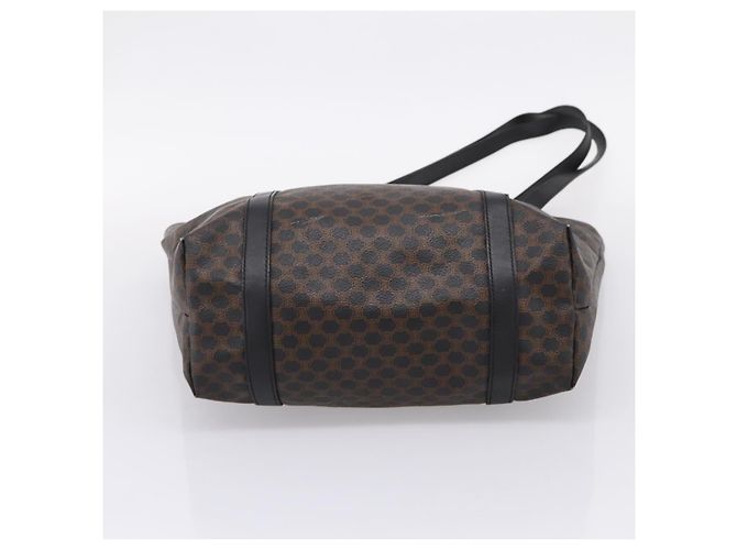 Céline Borsa Tote CELINE Macadam Canvas PVC Pelle Nero Oro Auth 206804 D'oro - vista 9