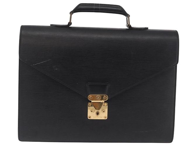 LOUIS VUITTON Epi Serviette Conseiller Briefcase Black M54422 LV Auth BA16182 Nero - vista 13