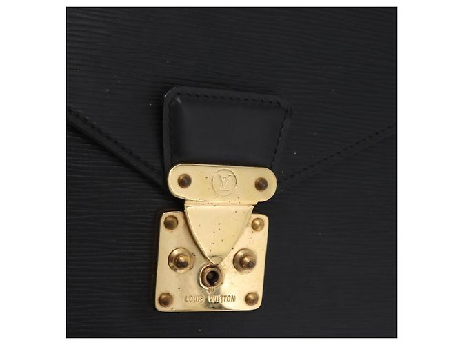 LOUIS VUITTON Epi Serviette Conseiller Briefcase Black M54422 LV Auth BA16182 Nero - vista 21
