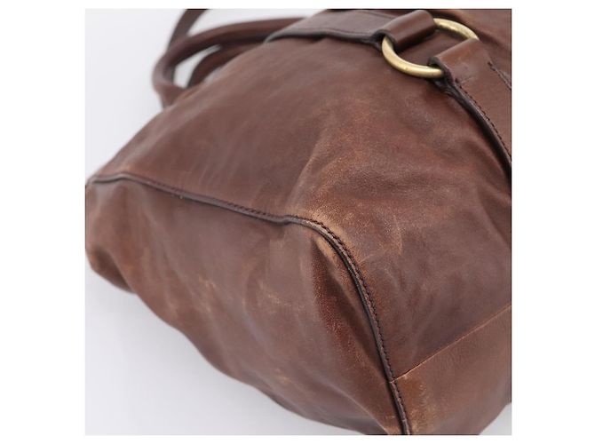 Miu Miu Handtasche Leder 2way Braun Gold Authentisch BA15765V Golden - Ansicht 16