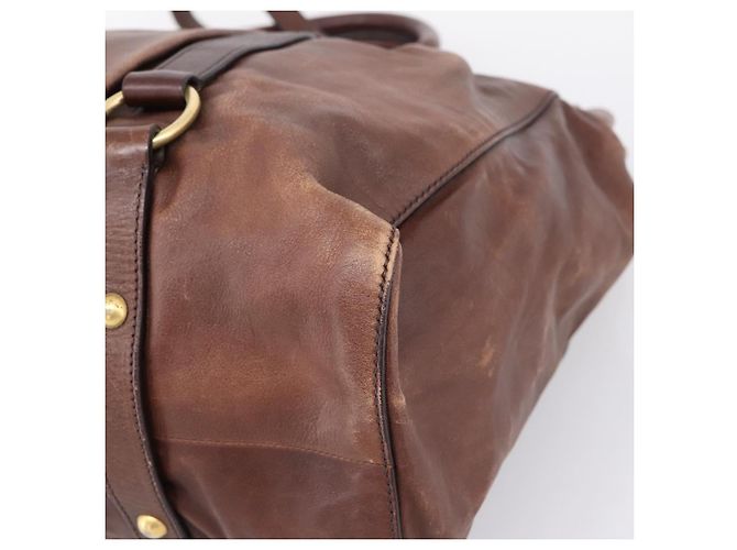 Miu Miu Handtasche Leder 2way Braun Gold Authentisch BA15765V Golden - Ansicht 17