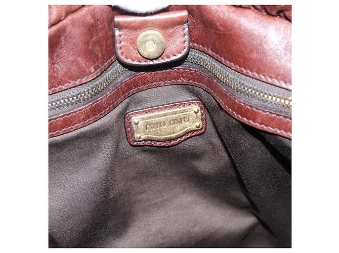 Miu Miu Handtasche Leder 2way Braun Gold Authentisch BA15765V Golden - Ansicht 20
