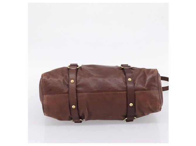 Miu Miu Handtasche Leder 2way Braun Gold Authentisch BA15765V Golden - Ansicht 5