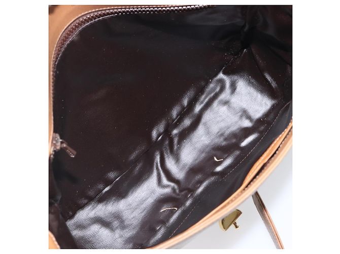 Céline Borsa a tracolla CELINE C Sulky Horse Carriage Coated Canvas Beige Gold Auth 206924 D'oro - vista 20