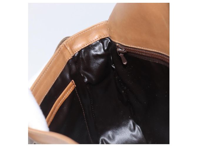 Céline Borsa a tracolla CELINE C Sulky Horse Carriage Coated Canvas Beige Gold Auth 206924 D'oro - vista 22