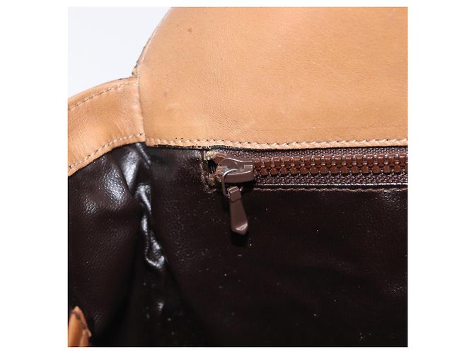 Céline Borsa a tracolla CELINE C Sulky Horse Carriage Coated Canvas Beige Gold Auth 206924 D'oro - vista 23