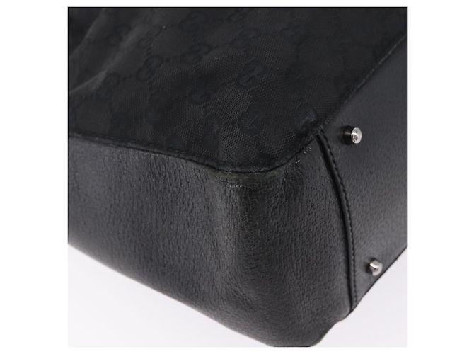 Borsa Tote GUCCI GG Canvas Nero Argento 115015 Auth ka6491 - vista 12