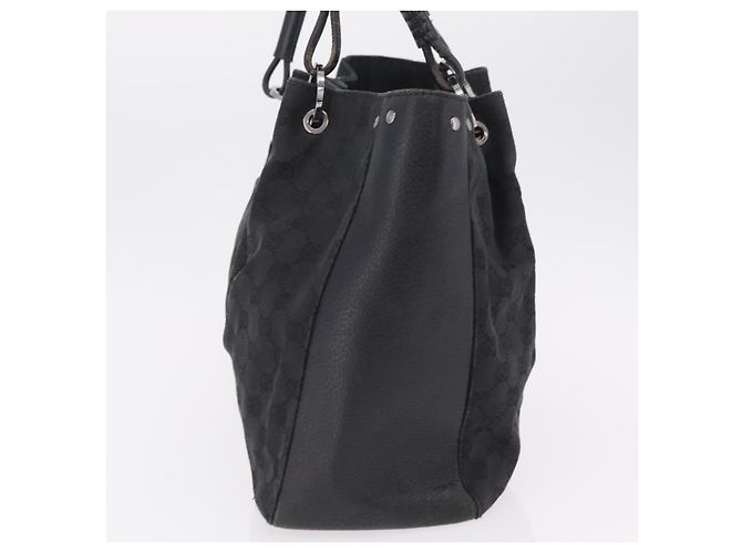 Borsa Tote GUCCI GG Canvas Nero Argento 115015 Auth ka6491 - vista 4