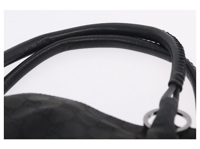 Borsa Tote GUCCI GG Canvas Nero Argento 115015 Auth ka6491 - vista 8