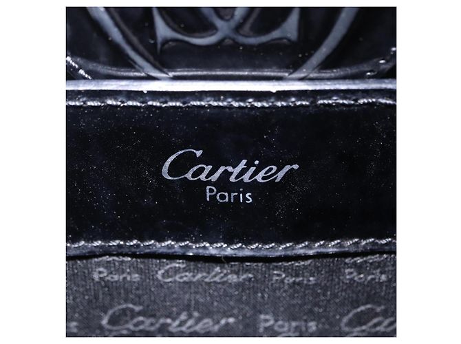 Cartier Handtasche Patent Black Auth 207546V Schwarz - Ansicht 17