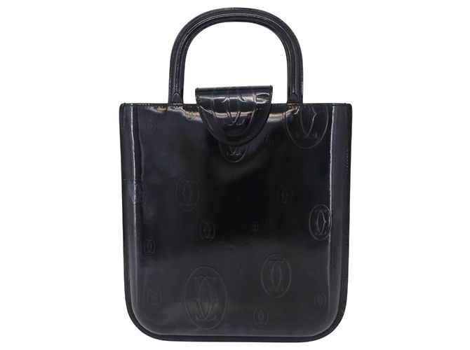 Cartier Handtasche Patent Black Auth 207546V Schwarz - Ansicht 2