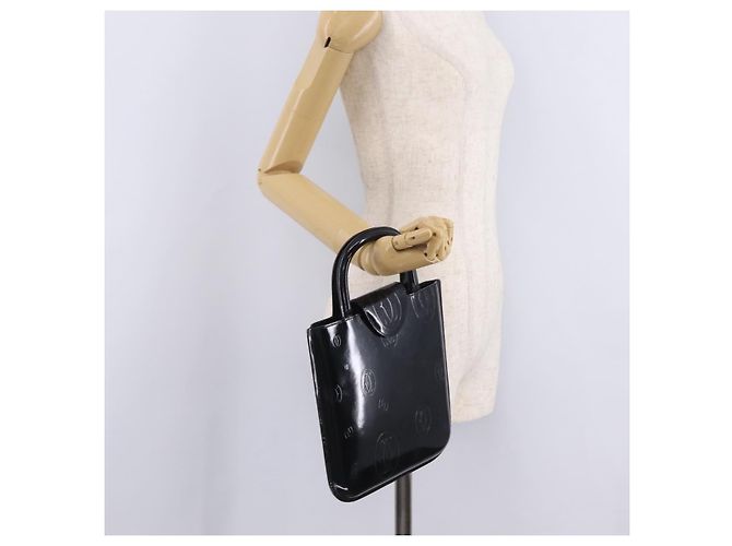 Cartier Handtasche Patent Black Auth 207546V Schwarz - Ansicht 22