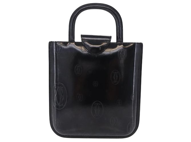 Cartier Handtasche Patent Black Auth 207546V Schwarz - Ansicht 3