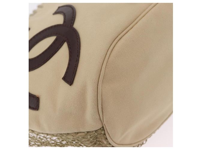 CHANEL Tote Bag Canvas Beige Brown CC Auth 206605 Braun - Ansicht 10