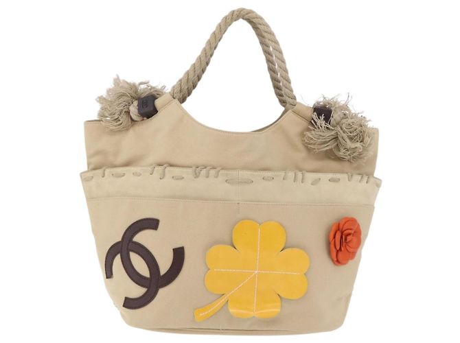 CHANEL Tote Bag Canvas Beige Brown CC Auth 206605 Braun - Ansicht 2