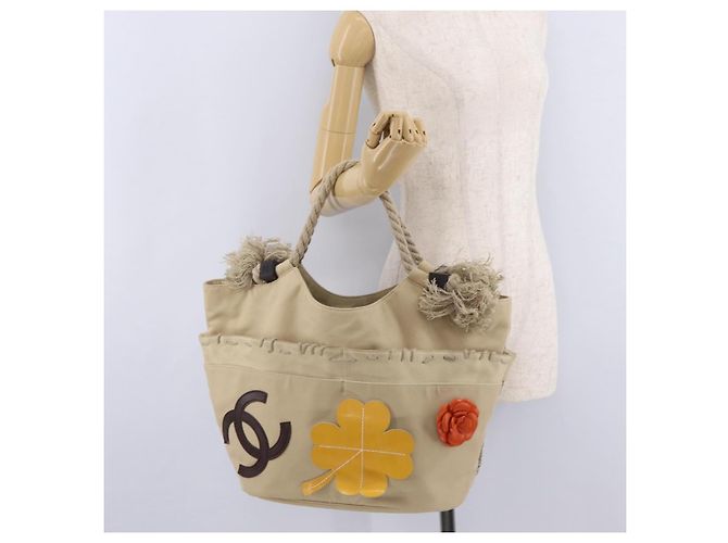 CHANEL Tote Bag Canvas Beige Brown CC Auth 206605 Braun - Ansicht 23