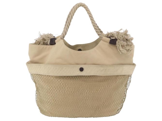 CHANEL Tote Bag Canvas Beige Brown CC Auth 206605 Braun - Ansicht 3