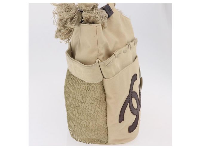 CHANEL Tote Bag Canvas Beige Brown CC Auth 206605 Braun - Ansicht 5