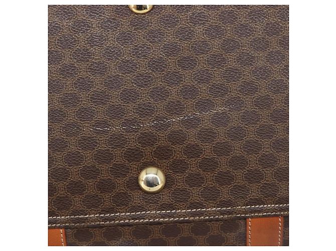 Céline Sac Boston CELINE Macadam PVC Marron Doré Auth gh2383A - vue 10