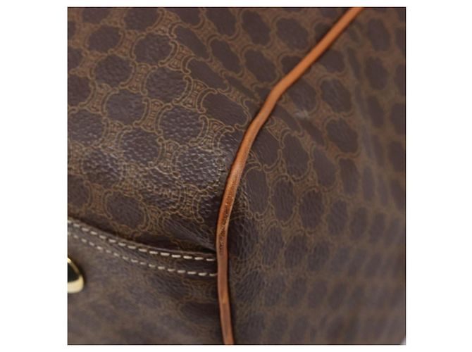 Céline Sac Boston CELINE Macadam PVC Marron Doré Auth gh2383A - vue 11
