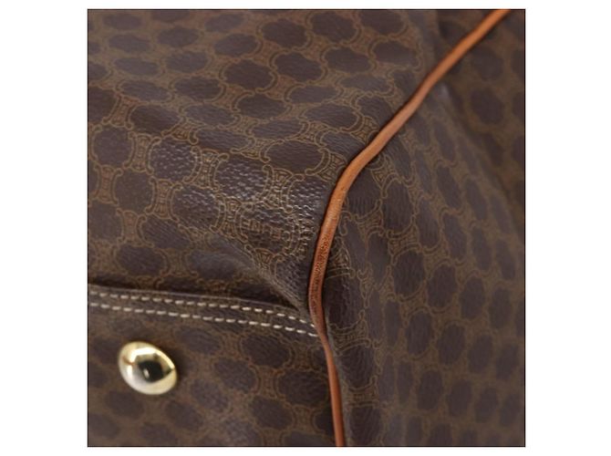 Céline Sac Boston CELINE Macadam PVC Marron Doré Auth gh2383A - vue 13