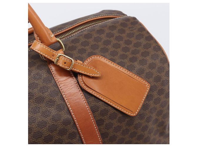 Céline Sac Boston CELINE Macadam PVC Marron Doré Auth gh2383A - vue 15
