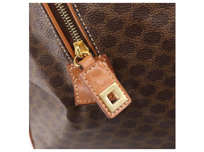 Céline Sac Boston CELINE Macadam PVC Marron Doré Auth gh2383A - vue 17