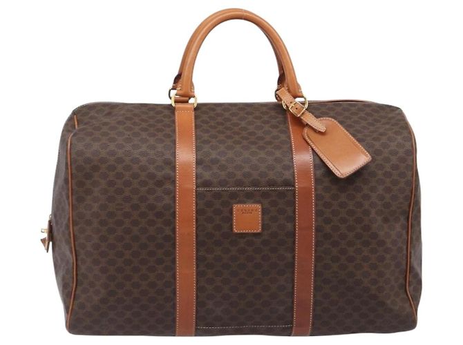 Céline Sac Boston CELINE Macadam PVC Marron Doré Auth gh2383A - vue 2