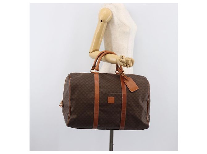 Céline Sac Boston CELINE Macadam PVC Marron Doré Auth gh2383A - vue 26