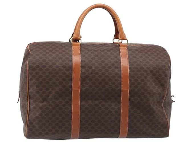 Céline Sac Boston CELINE Macadam PVC Marron Doré Auth gh2383A - vue 3