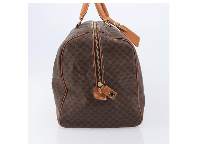 Céline Sac Boston CELINE Macadam PVC Marron Doré Auth gh2383A - vue 4