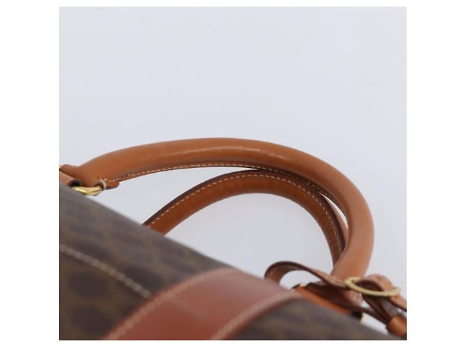 Céline Sac Boston CELINE Macadam PVC Marron Doré Auth gh2383A - vue 8