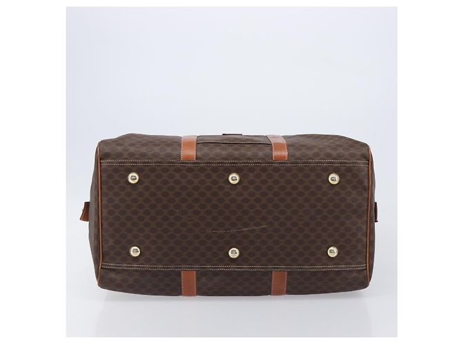 Céline Sac Boston CELINE Macadam PVC Marron Doré Auth gh2383A - vue 9