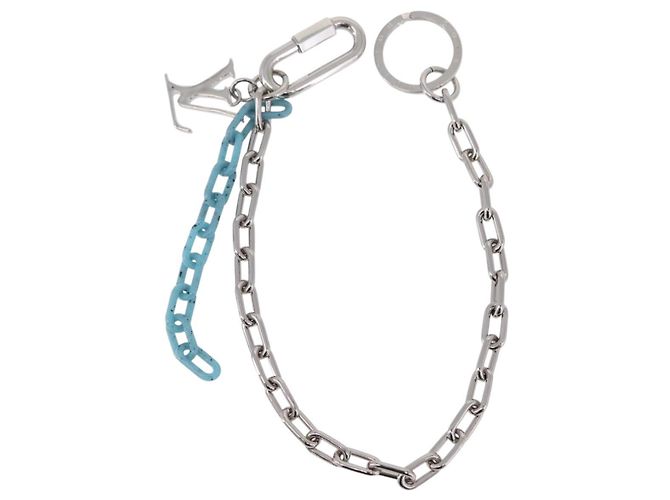 LOUIS VUITTON Portachiavi Ciondolo forma LV metallo Silver MP2619 LV Auth 206379M Argento - vista 13