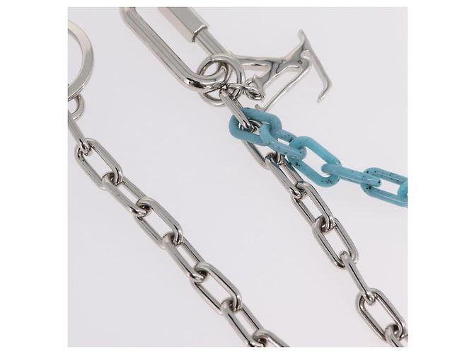 LOUIS VUITTON Portachiavi Ciondolo forma LV metallo Silver MP2619 LV Auth 206379M Argento - vista 16