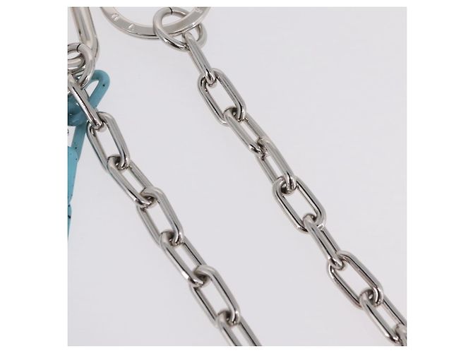 LOUIS VUITTON Portachiavi Ciondolo forma LV metallo Silver MP2619 LV Auth 206379M Argento - vista 4