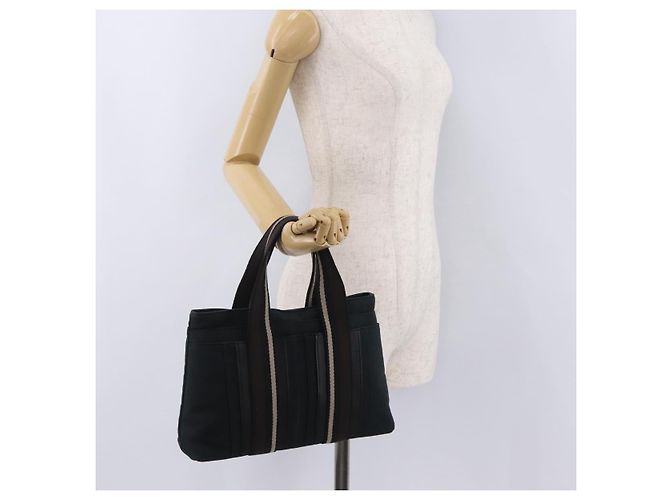 Hermès Bolso de mano HERMES Toroca Horizontal PM Canvas Negro Auth 206842A - vista 22