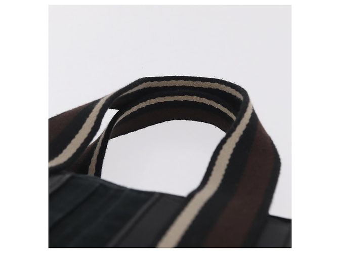 Hermès Bolso de mano HERMES Toroca Horizontal PM Canvas Negro Auth 206842A - vista 8