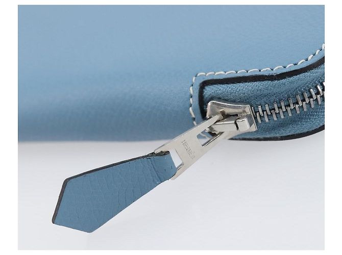 Hermès HERMES Agenda Vision 2 Day Planner Cover Leather Light Blue Silver Auth BA16011V Plata Azul claro - vista 12