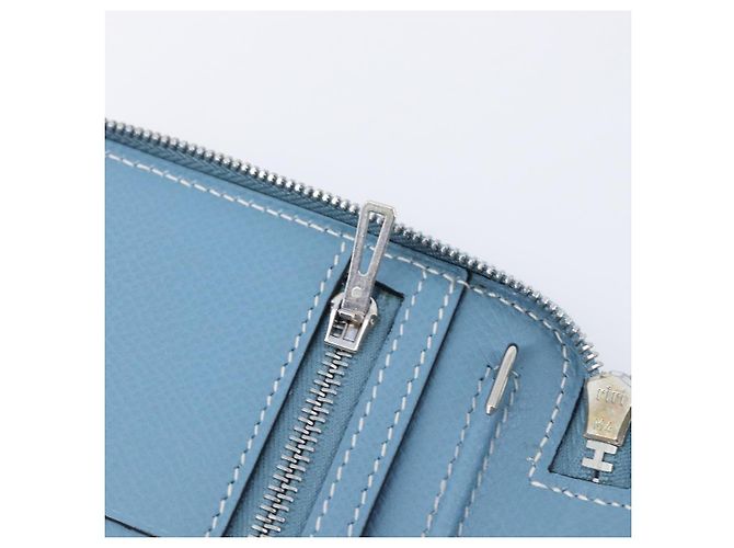 Hermès HERMES Agenda Vision 2 Day Planner Cover Leather Light Blue Silver Auth BA16011V Plata Azul claro - vista 19