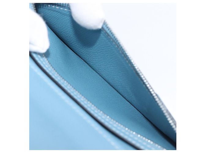 Hermès HERMES Agenda Vision 2 Day Planner Cover Leather Light Blue Silver Auth BA16011V Plata Azul claro - vista 20