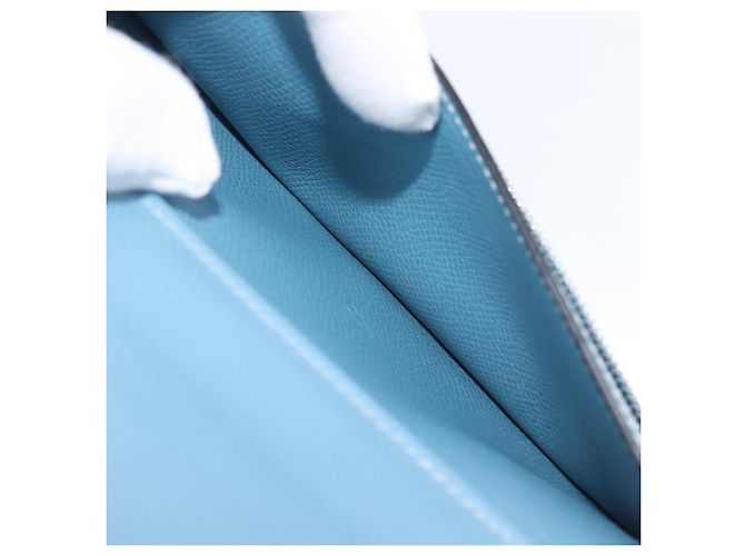 Hermès HERMES Agenda Vision 2 Day Planner Cover Leather Light Blue Silver Auth BA16011V Plata Azul claro - vista 21