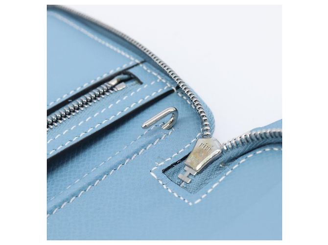 Hermès HERMES Agenda Vision 2 Day Planner Cover Leather Light Blue Silver Auth BA16011V Plata Azul claro - vista 22