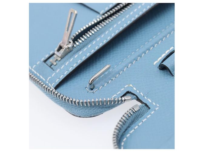Hermès HERMES Agenda Vision 2 Day Planner Cover Leather Light Blue Silver Auth BA16011V Plata Azul claro - vista 23
